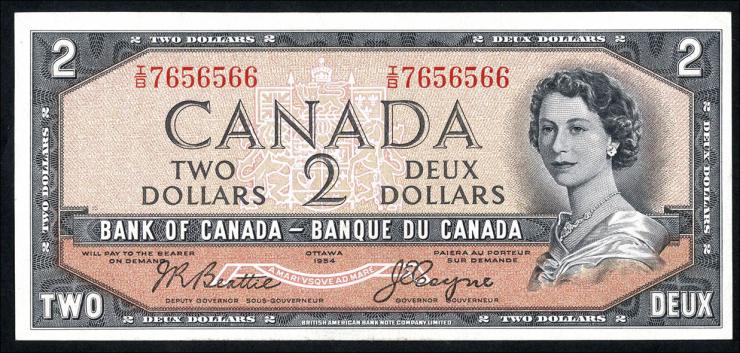 Canada P.067b 2 Dollars 1954 "Devils Face" (1) 