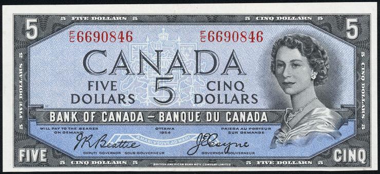 Canada P.068b 5 Dollars 1954 "Devil Face" (1/1-) 