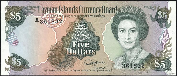 Cayman-Inseln P.12 5 Dollars 1991 (1) 