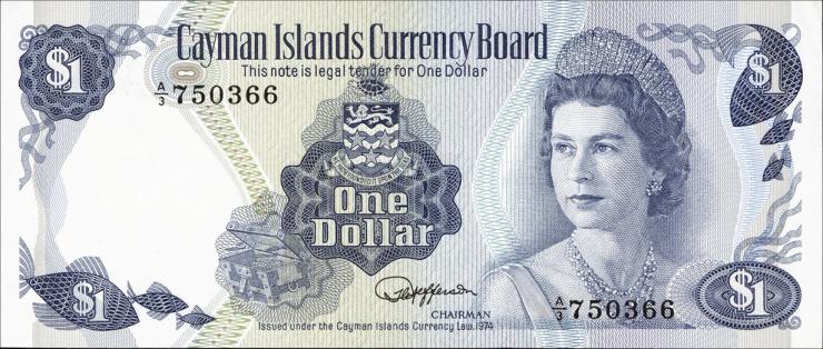 Cayman-Inseln P.05b 1 Dollar 1974 (1985) (1) 
