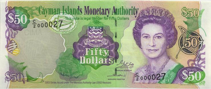 Cayman-Inseln P.32b 50 Dollars 2003 (2007) C/2 000027 (1) 