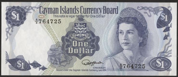Cayman-Inseln P.05c 1 Dollar 1974 (1985) (1) 