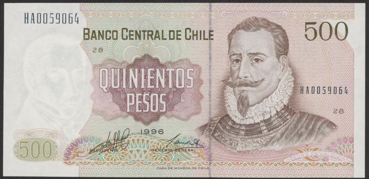 Chile P.153e 500 Pesos 1996 (1) 
