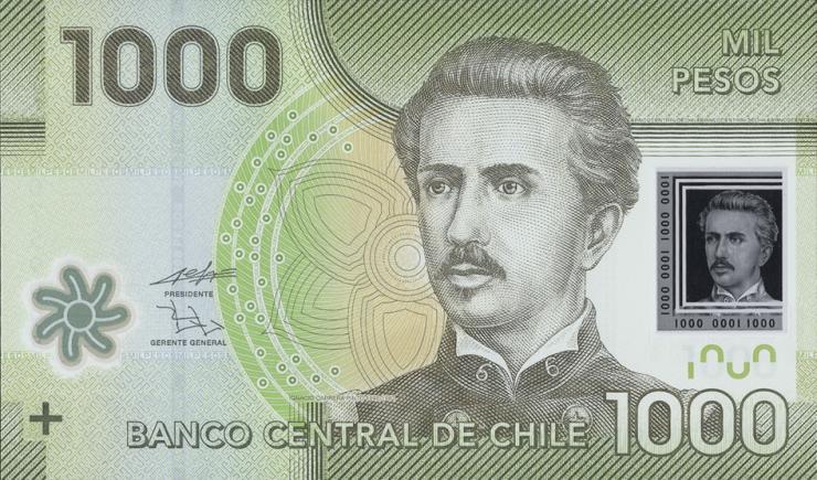 Chile P.161a 1000 Pesos 2010 Polymer (1) 