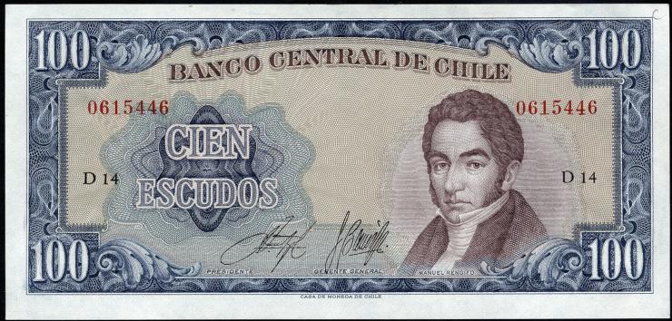 Chile P.141 100 Escudos (1962-75) (2) 