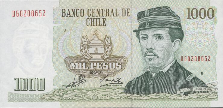 Chile P.154f 1000 Pesos 2001  (1) 
