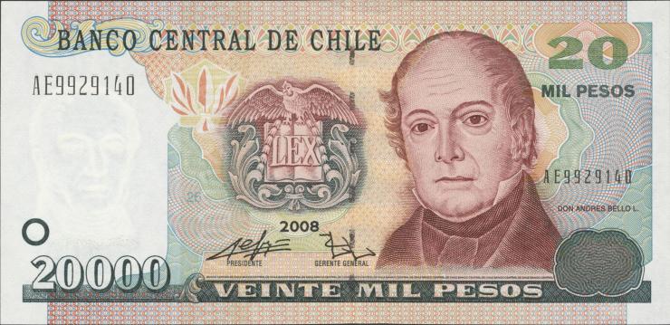 Chile P.159c 20000 Pesos 2008 (1) 