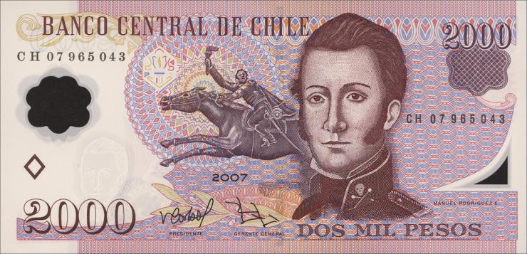 Chile P.160b 2000 Pesos 2007 Polymer (1) 