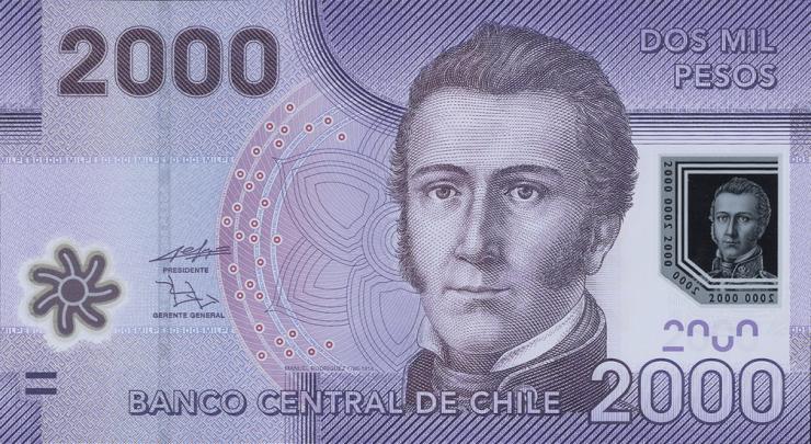 Chile P.162a 2000 Pesos 2009  Polymer (1) 