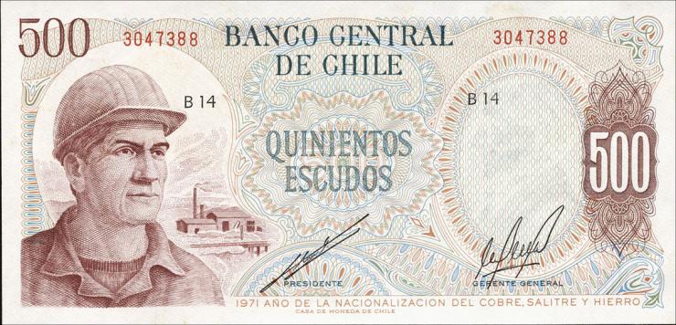 Chile P.145 500 Escudos 1971 (1) 