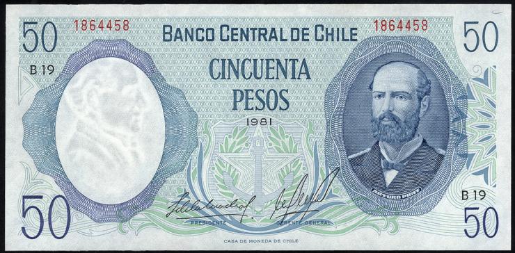 Chile P.151b 50 Pesos 1981 (1) 