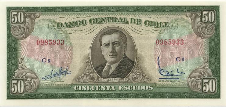Chile P.140a 50 Escudos (1962-75) (1) 