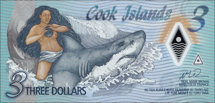 Cook Inseln / Cook Islands P.11 3 Dollars (2021) ZA Ersatznote Polymer (1) 