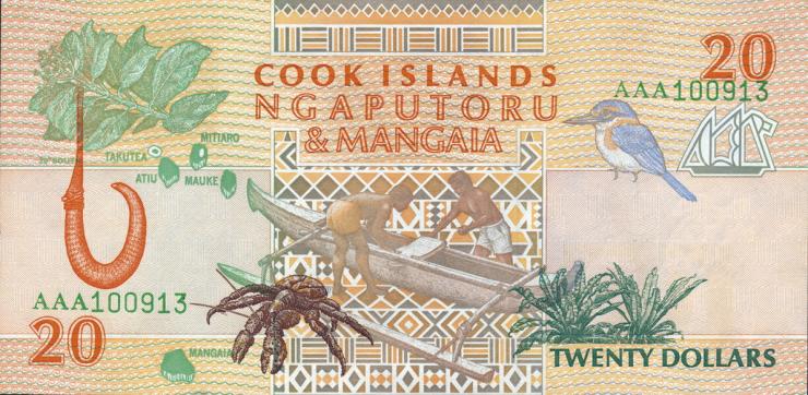 Cook Inseln / Cook Islands P.09 20 Dollars (1992) (1) 
