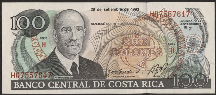 Costa Rica P.261 100 Colones 1993 (1) 