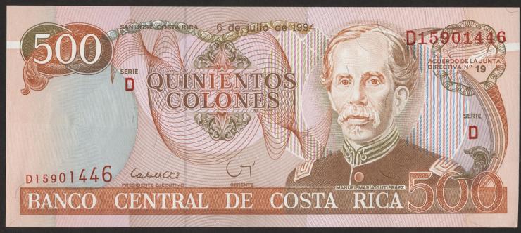 Costa Rica P.262 500 Colones 1994 (1) 