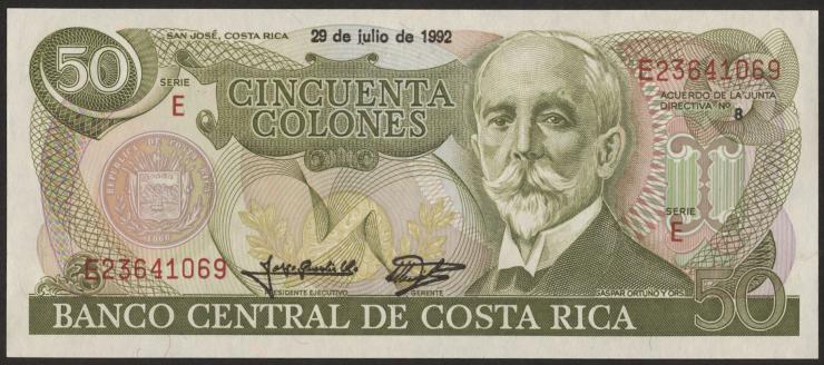 Costa Rica P.257 50 Colones 1992 (1) 