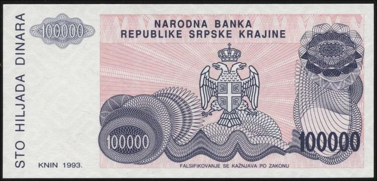 Kroatien Serb. Krajina / Croatia P.R22 100.000 Dinara 1993 ohne Nummer (1) 