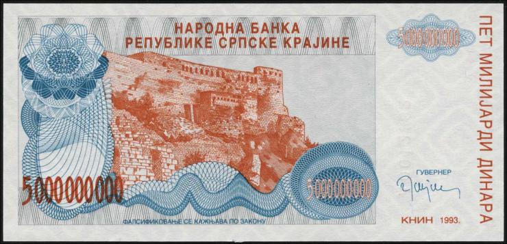 Kroatien Serb. Krajina / Croatia P.R27 5 Mrd. Dinara 1993 (1) 
