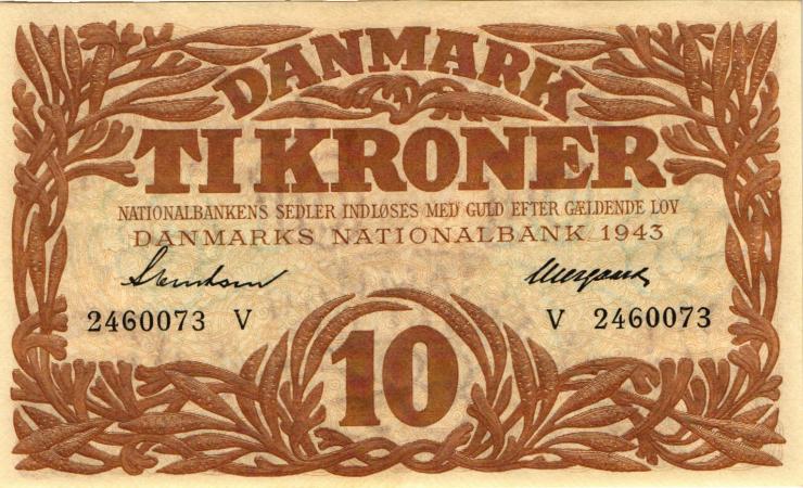 Dänemark / Denmark P.31p 10 Kroner 1943 V (1) 