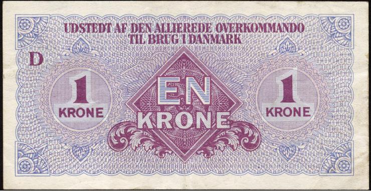 Dänemark / Denmark P.M02 1 Krone (1945) All. Oberkommando (3+) 