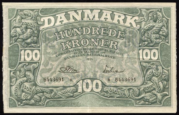 Dänemark / Denmark P.39l 100 Kronen 1955 (2) 