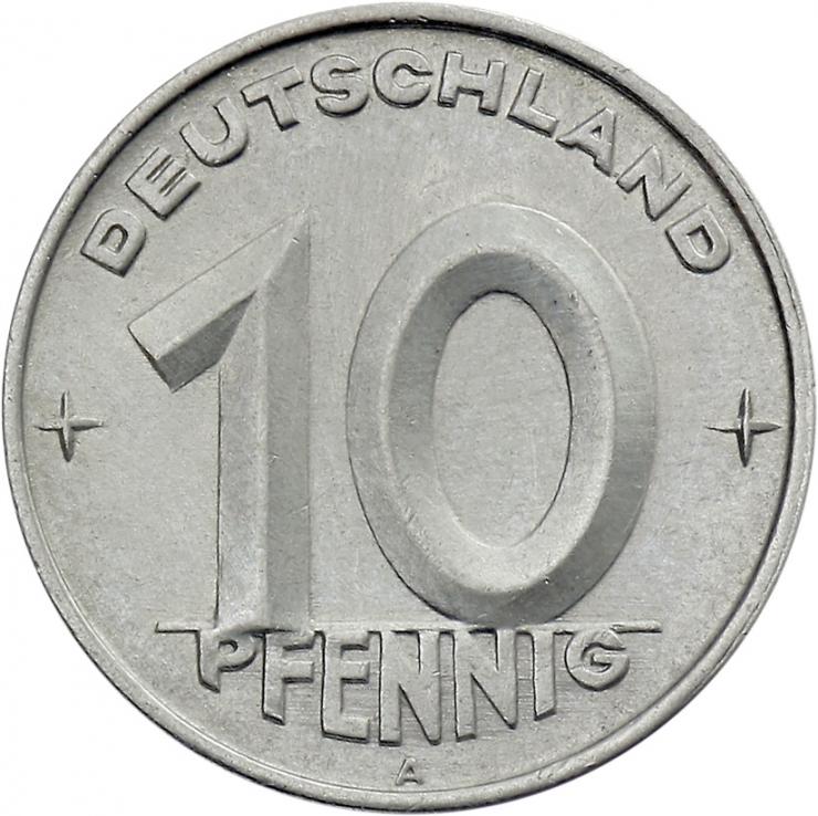 DDR 10 Pfennig (Alu) RS Zahnrad f.stgl 