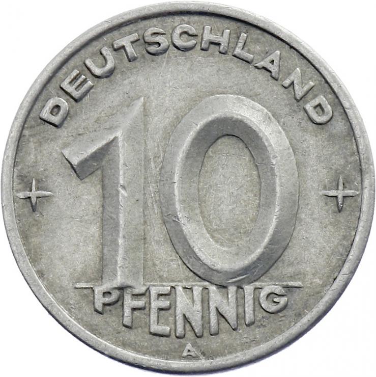 DDR 10 Pfennig (Alu) RS Zahnrad ss 