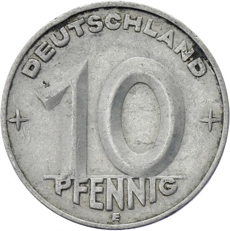 DDR 10 Pfennig (Alu) RS Hammer&Zirkel ss 