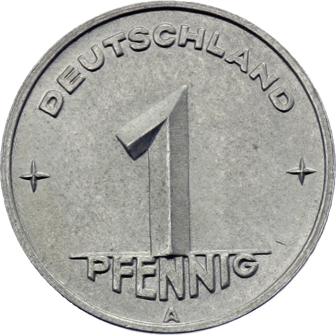 DDR 1 Pfennig (Alu) RS Zahnrad f.stgl 