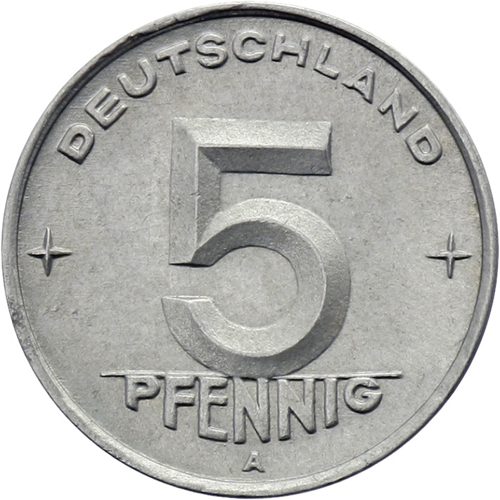 DDR 5 Pfennig (Alu) RS Zahnrad f.stgl 
