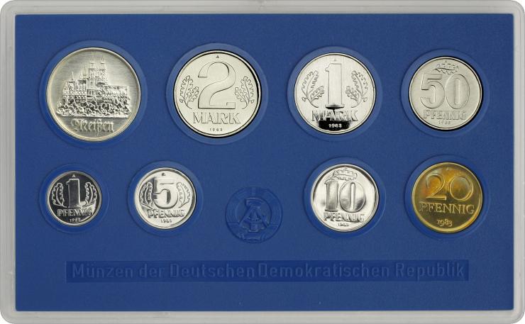 DDR Kursmünzensatz 1983 stgl (blau) 