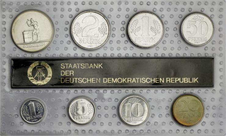 DDR Kursmünzensatz 1987 stgl "Minisatz" 