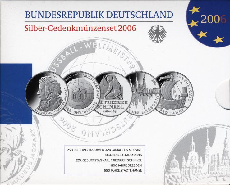 Deutschland Silber-Gedenkmünzenset  2006 PP 