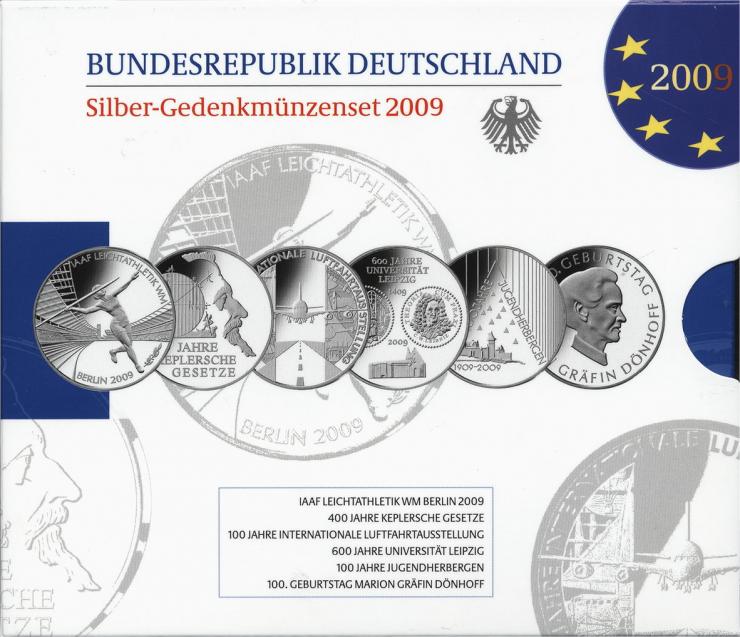 Deutschland Silber-Gedenkmünzenset 2009 PP 