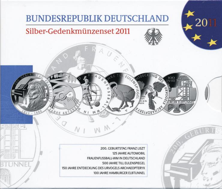 Deutschland Silber-Gedenkmünzenset 2011 PP 