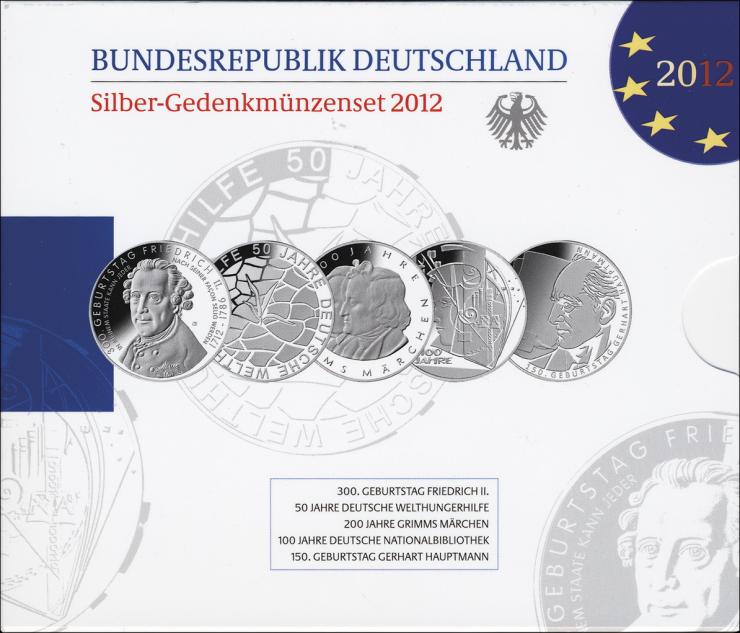Deutschland Silber-Gedenkmünzenset 2012 PP 