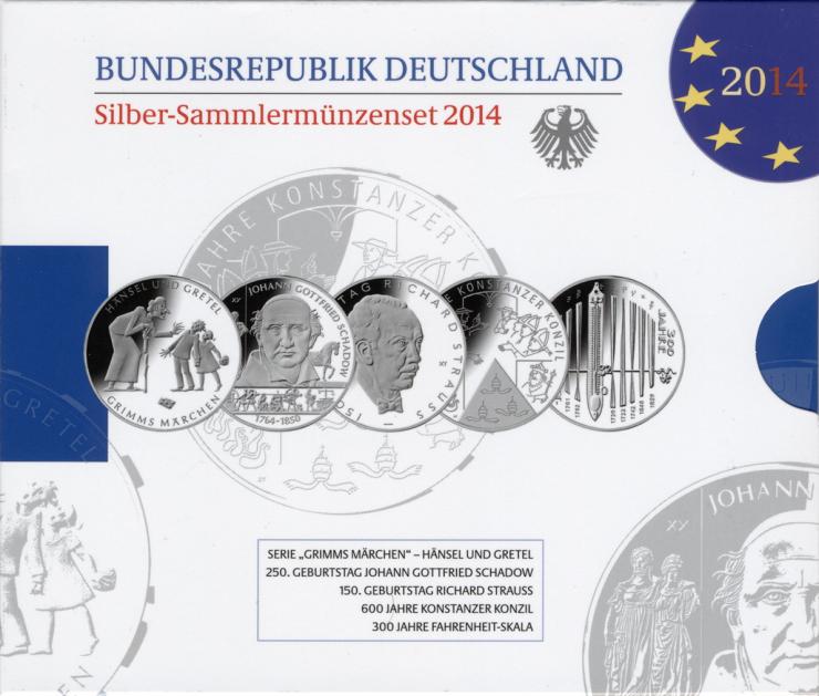 Deutschland Silber-Gedenkmünzenset 2014 PP 