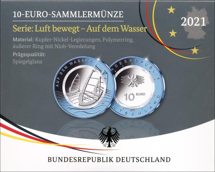 Deutschland 10 Euro 2021 Auf dem Wasser PP 