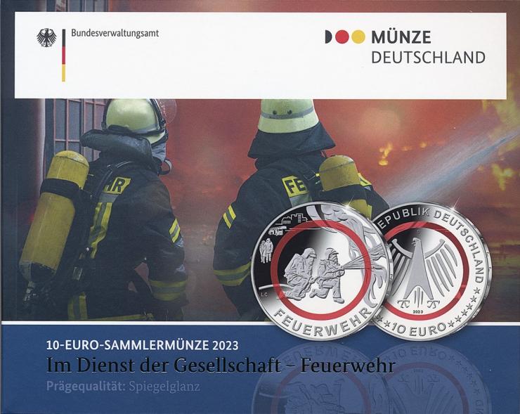 Deutschland 10 Euro 2023 Feuerwehr PP 