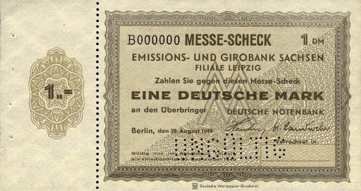 Leipziger Messe Scheck 1 DM 1949 Muster (1) 