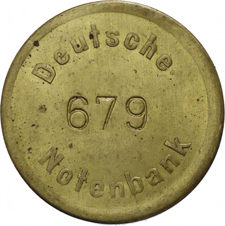 Deutsche Notenbank: numerierte Marke (Messing) 