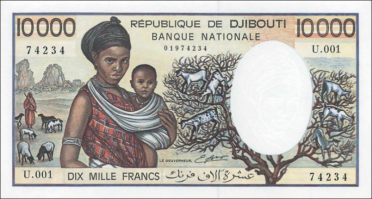 Djibouti P.39b 10000 Francs (1984) 