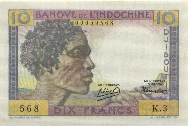 Djibouti P.19 10 Francs (1946) (2+) 