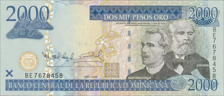 Dom. Republik/Dominican Republic P.181b 2000 Pesos Oro 2009 (1) 
