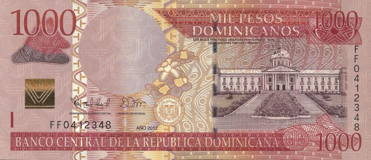 Dom. Republik/Dominican Republic P.187c 1000 Pesos Dom. 2012 