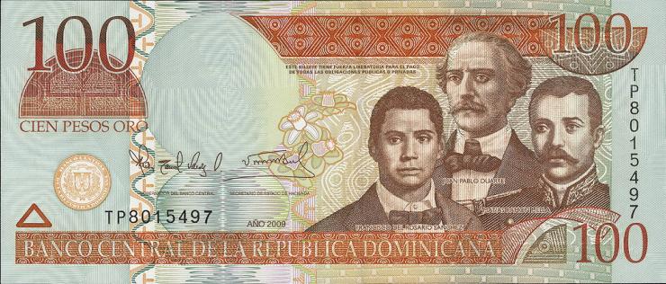 Dom. Republik/Dominican Republic P.177b 100 Pesos Oro 2009 