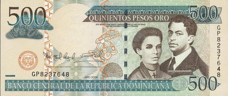 Dom. Republik/Dominican Republic P.179b 500 Pesos Oro 2009 (1) 