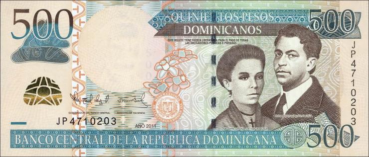 Dom. Republik/Dominican Republic P.186b 500 Pesos Dom. 2011 