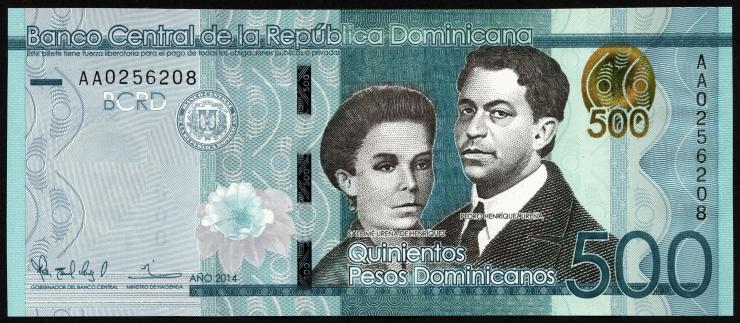 Dom. Republik/Dominican Republic P.192a 500 Pesos Dominicanos 2014 (1) 